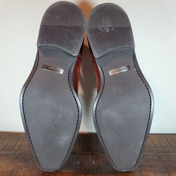 Magnanni Flex Porto Mens Size 7 Leather Plain Toe Derby Lace Up Dress Shoe Brown - Picture 9 of 12